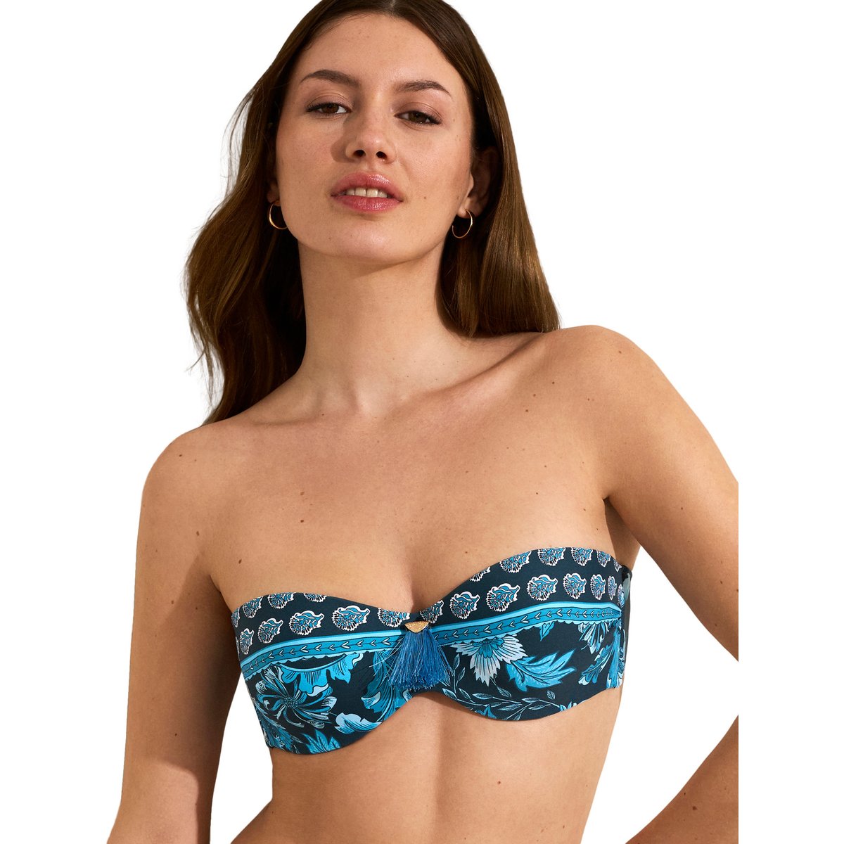 Haut maillot de bain bandeau ACANTHUS bleu, SELMARK MARE