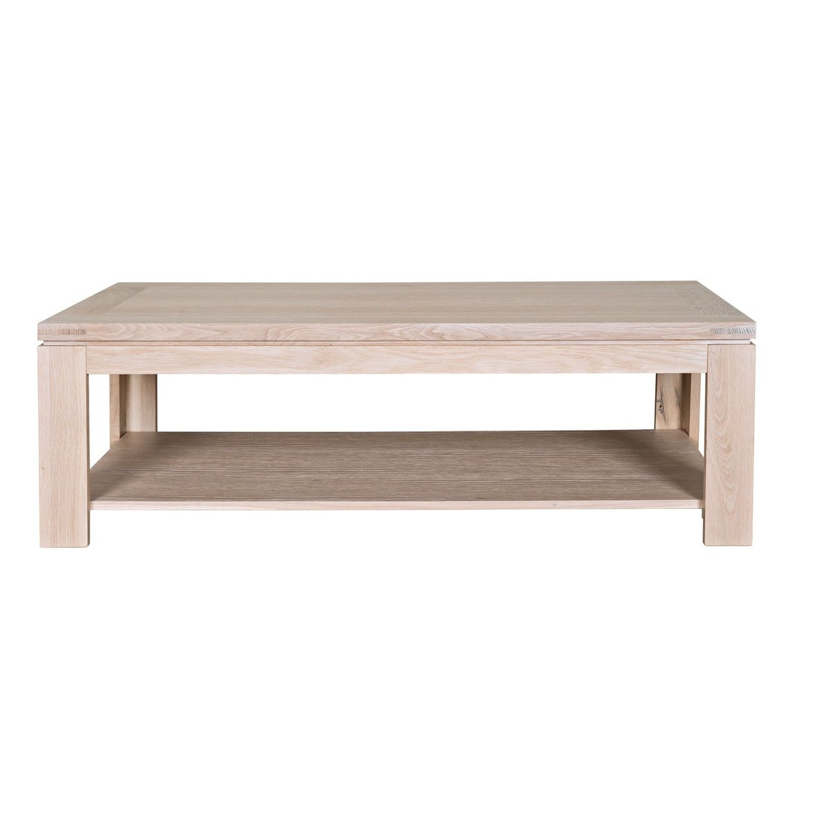 Table basse rectangulaire bois chêne blanchi massif - BOSTON bois clair, HELLIN, DEPUIS 1862