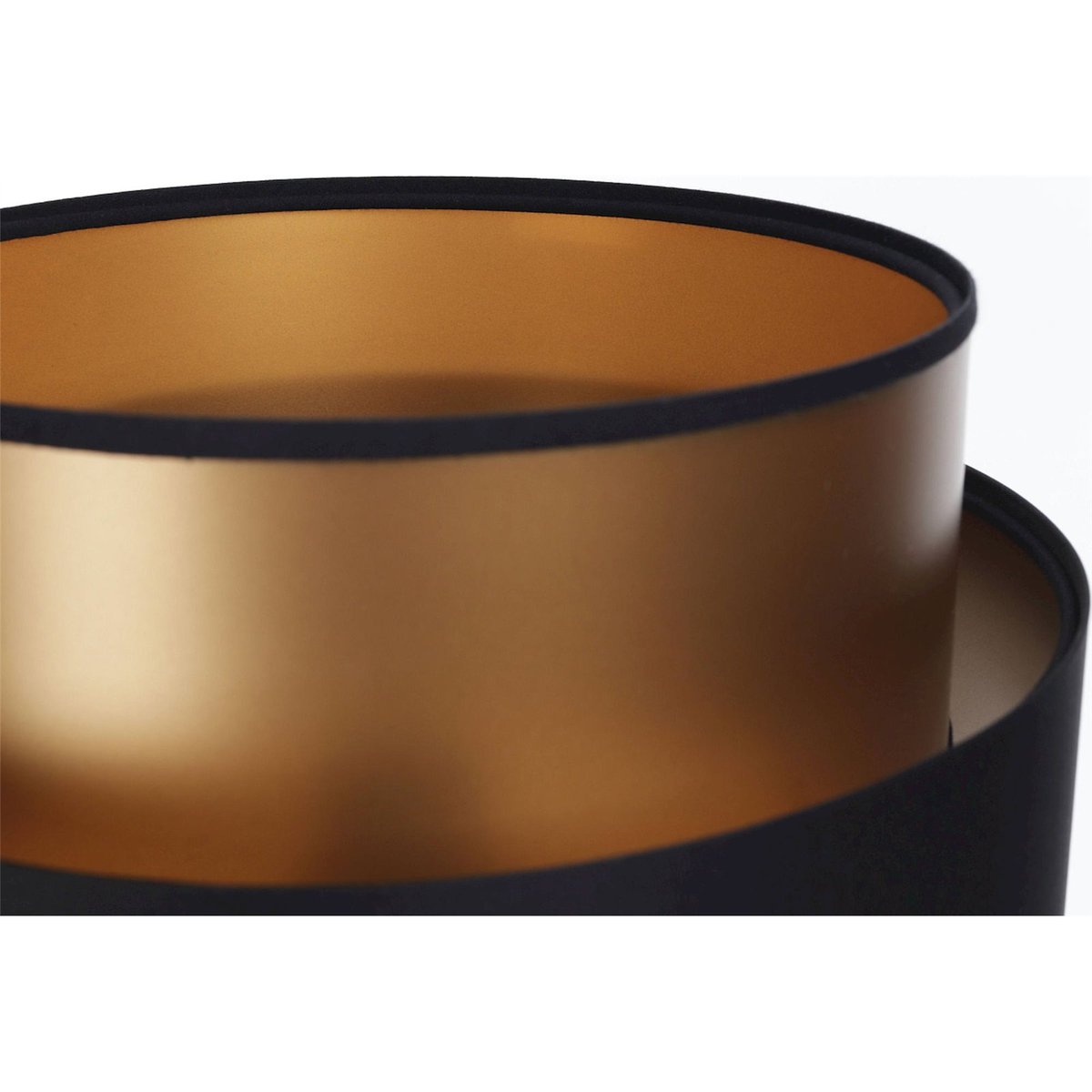 Lampe à poser ronde, DUO ELLEGANT noir satiné intérieur cuivre, BPS KONCEPT