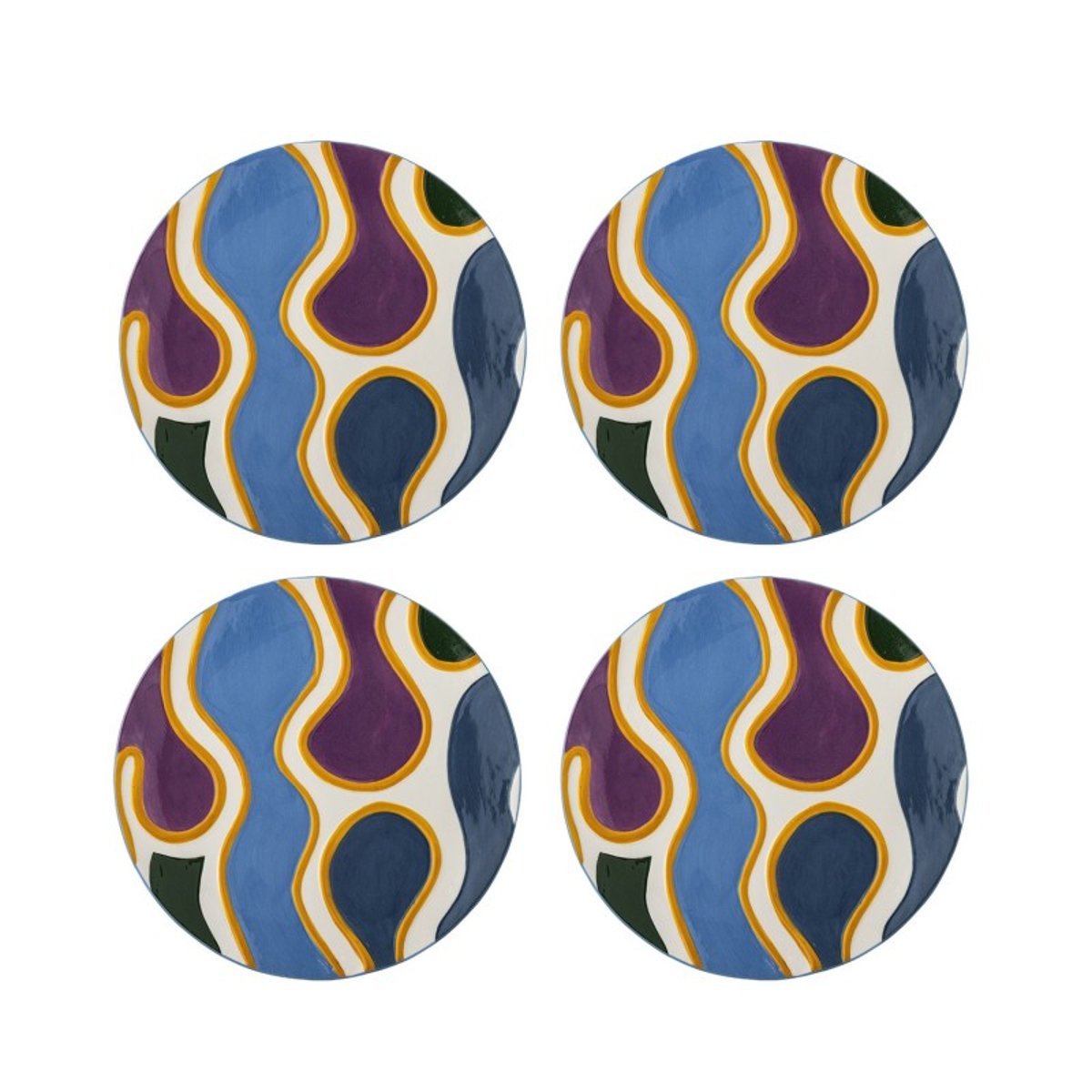 Petites assiettes design Salacia set de 4 multicolore, BLOOMINGVILLE