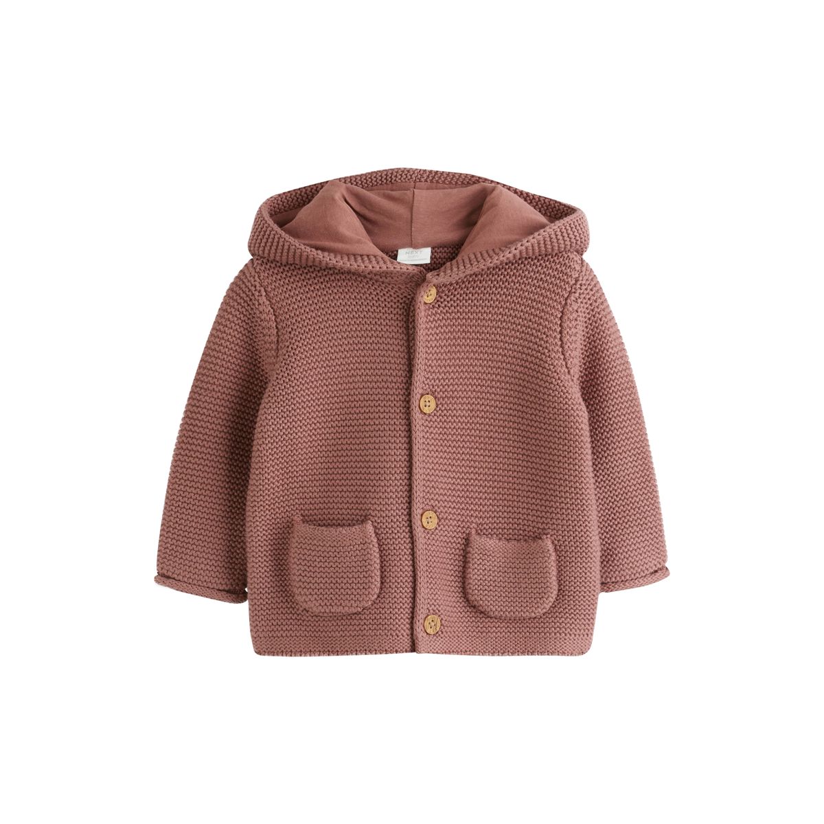 Cardigan à capuche en maille pour bébé marron, NEXT