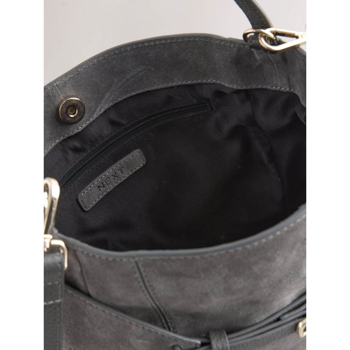 Sac messager bandoulière en cuir gris, NEXT