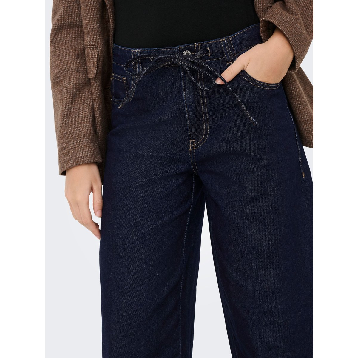 Jean À Jambe Large dark blue denim, ONLY