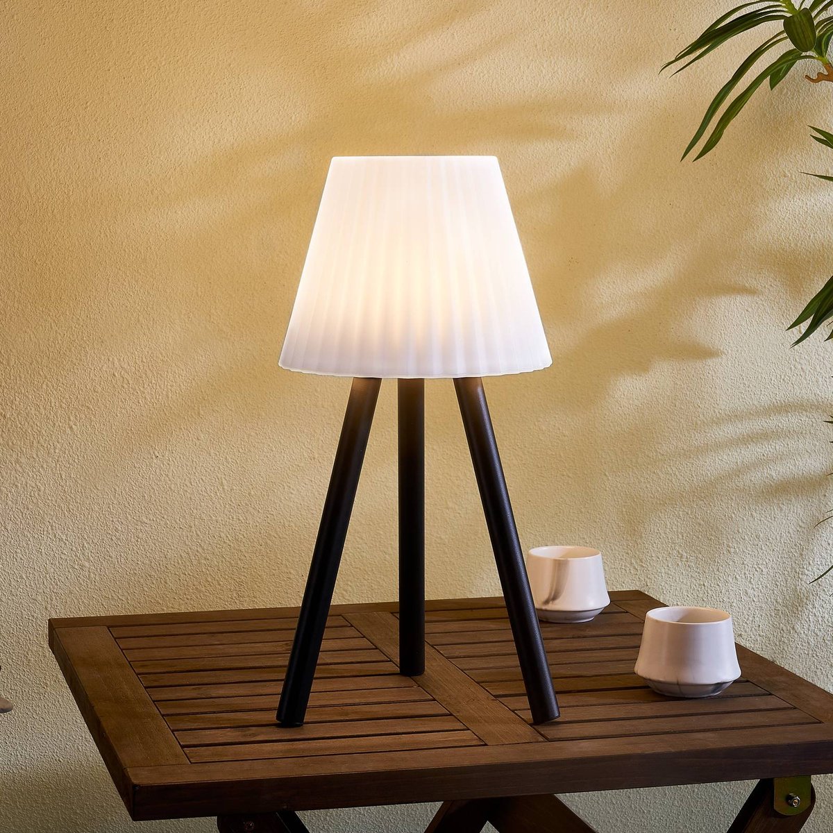 Luminaire de terrasse LED, Jaimy blanc, noir, LINDBY