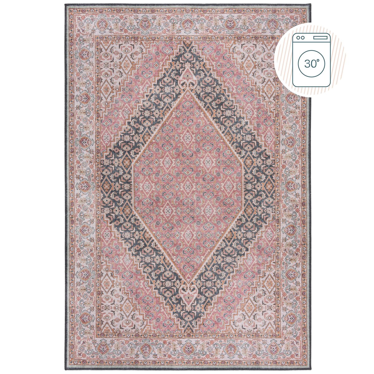 Tapis lavable BRIONY rose, FLAIR RUGS