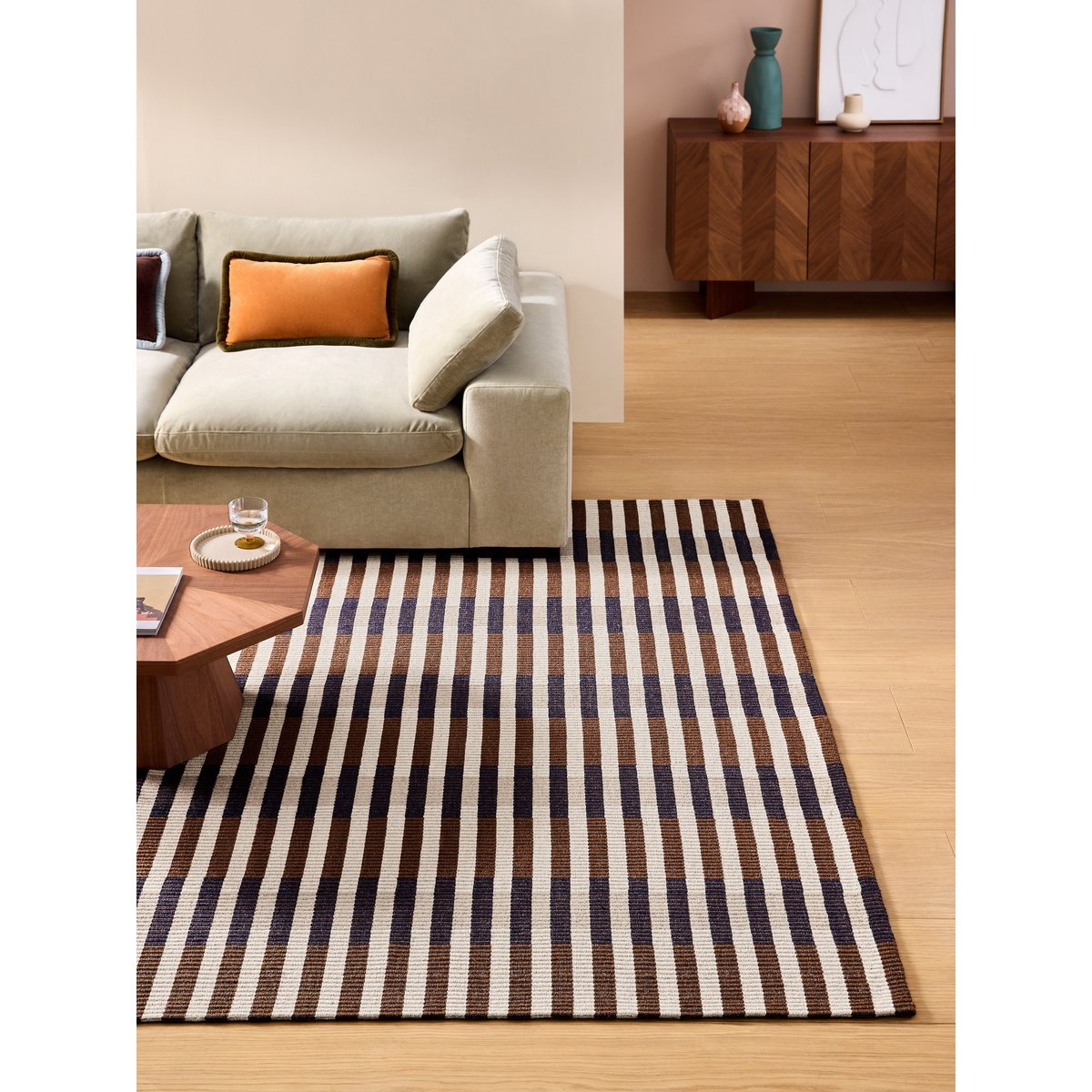Tapis de salon et chambre en laine SIRUS orange, NOVATREND