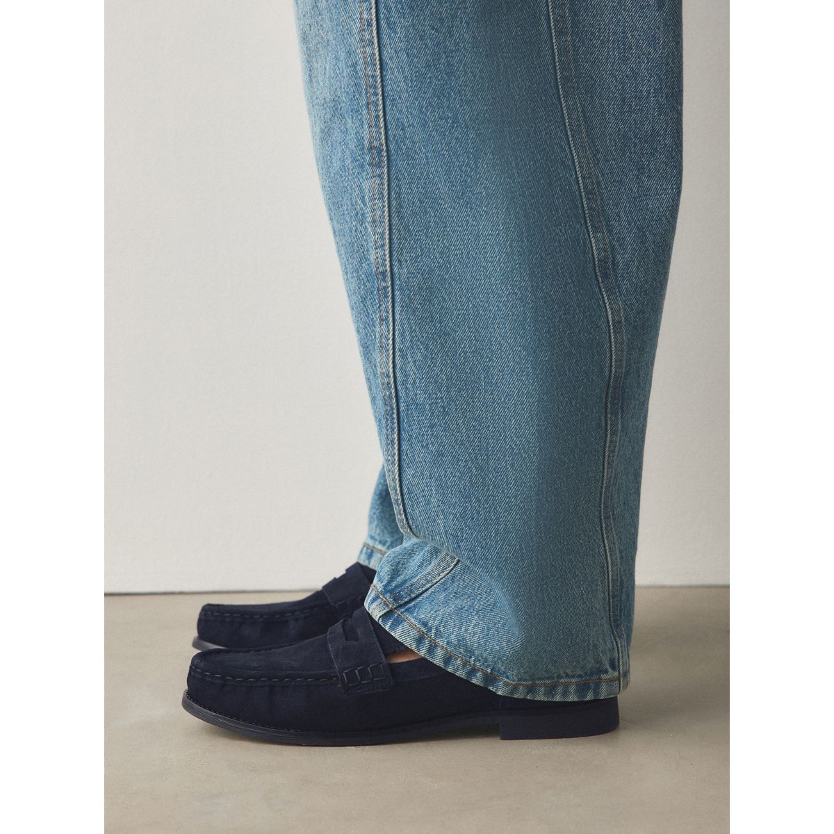 Mocassins forever comfort® en cuir bleu marine, NEXT