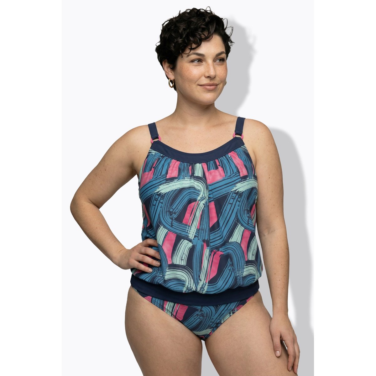 Tankini avec bonnets souples bleu foncé, ULLA POPKEN