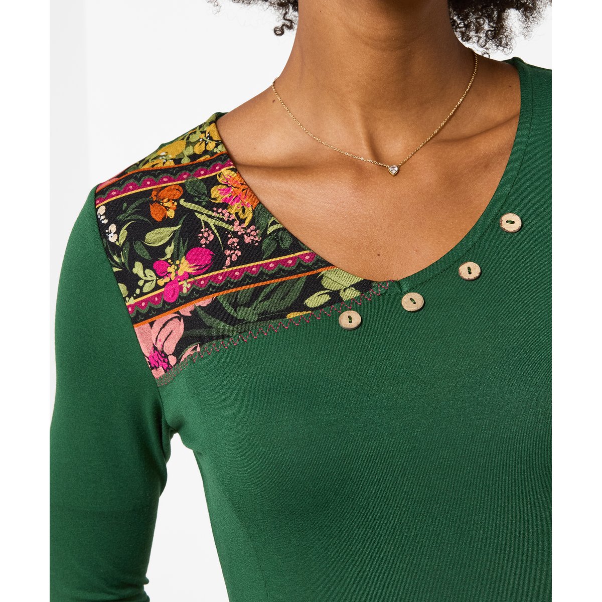 Fabuleuse Robe Tunique en Jersey Fleurie vert, JOE BROWNS