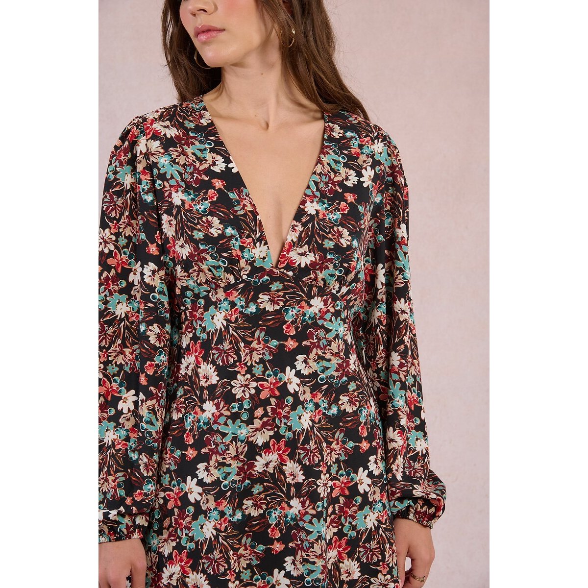 Floral Print Maxi Dress black print, MOLLY BRACKEN