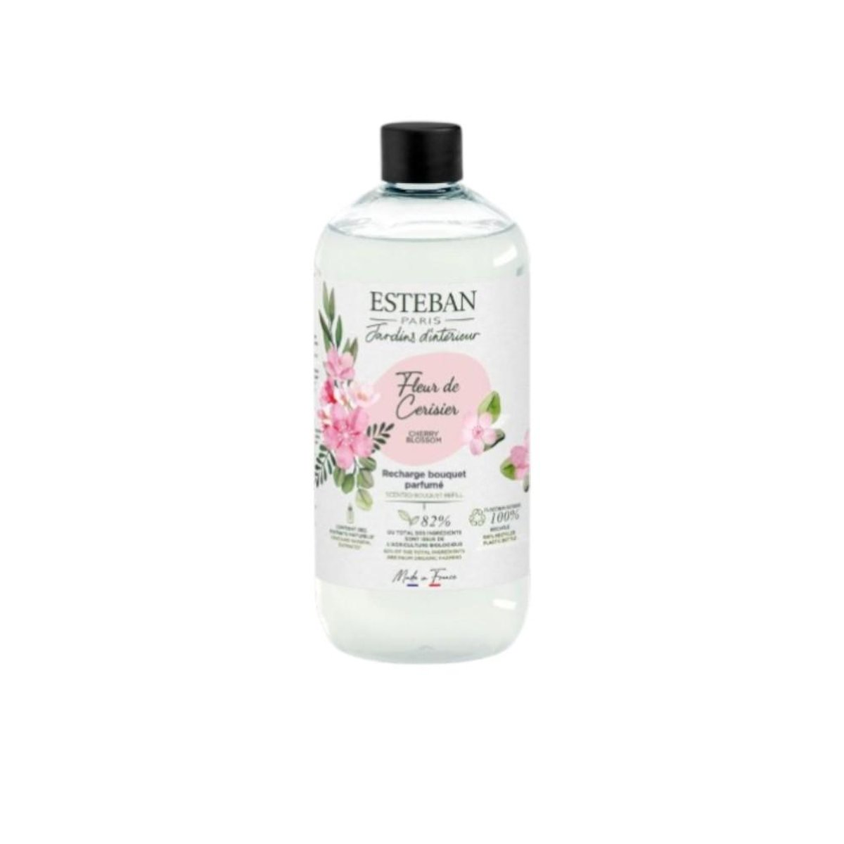 Parfum d'intérieur - Recharge pour bouquet parfumé Fleur de cerisier 500ml transparent, ESTEBAN