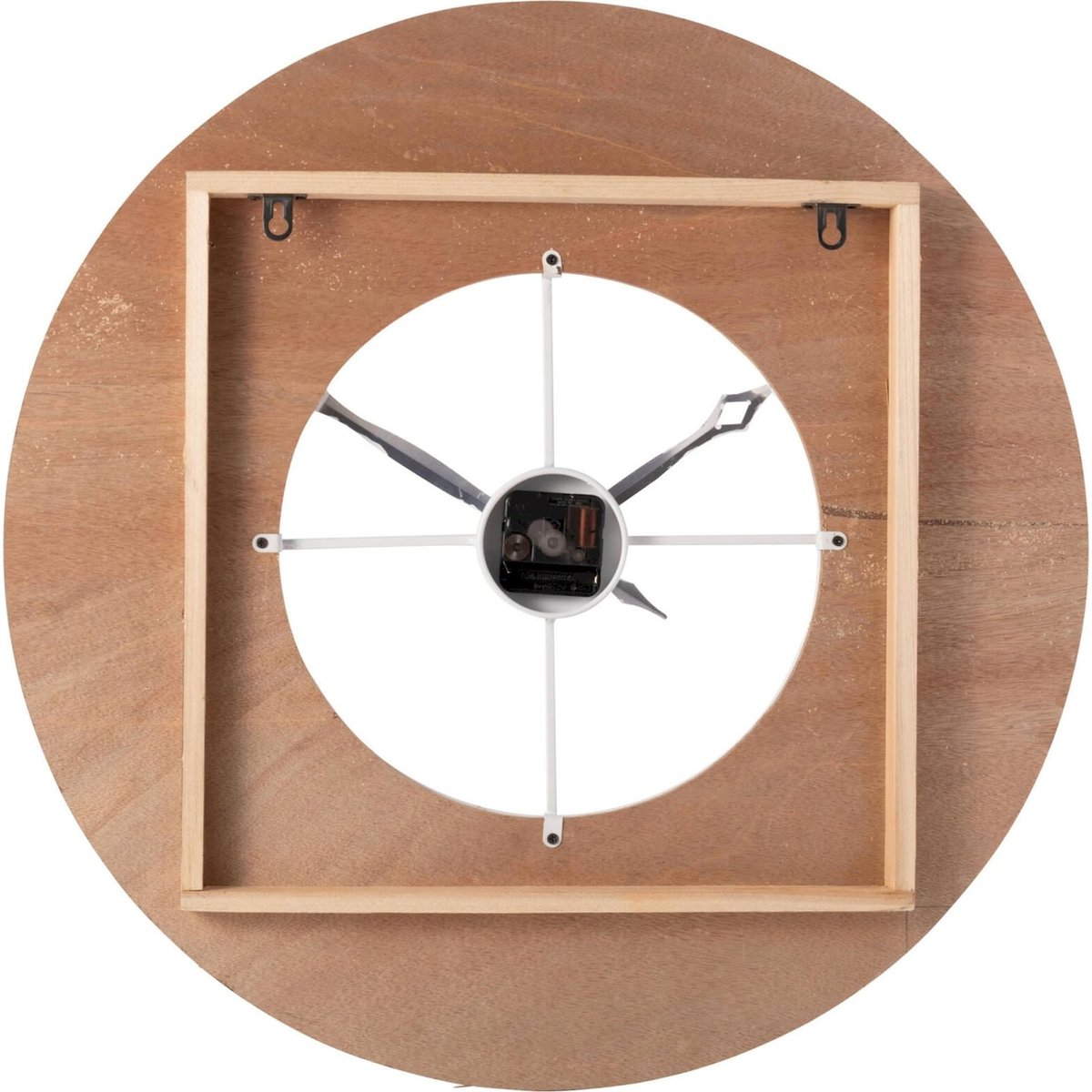 Horloge murale en bois naturel et blanc, RECOLLECTION