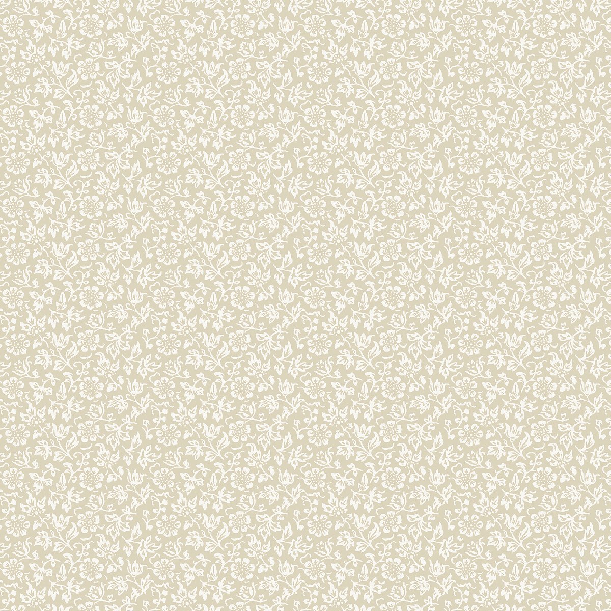 Papier peint multitude de fleurs Alyssum beige doux, blanc, LAURA ASHLEY