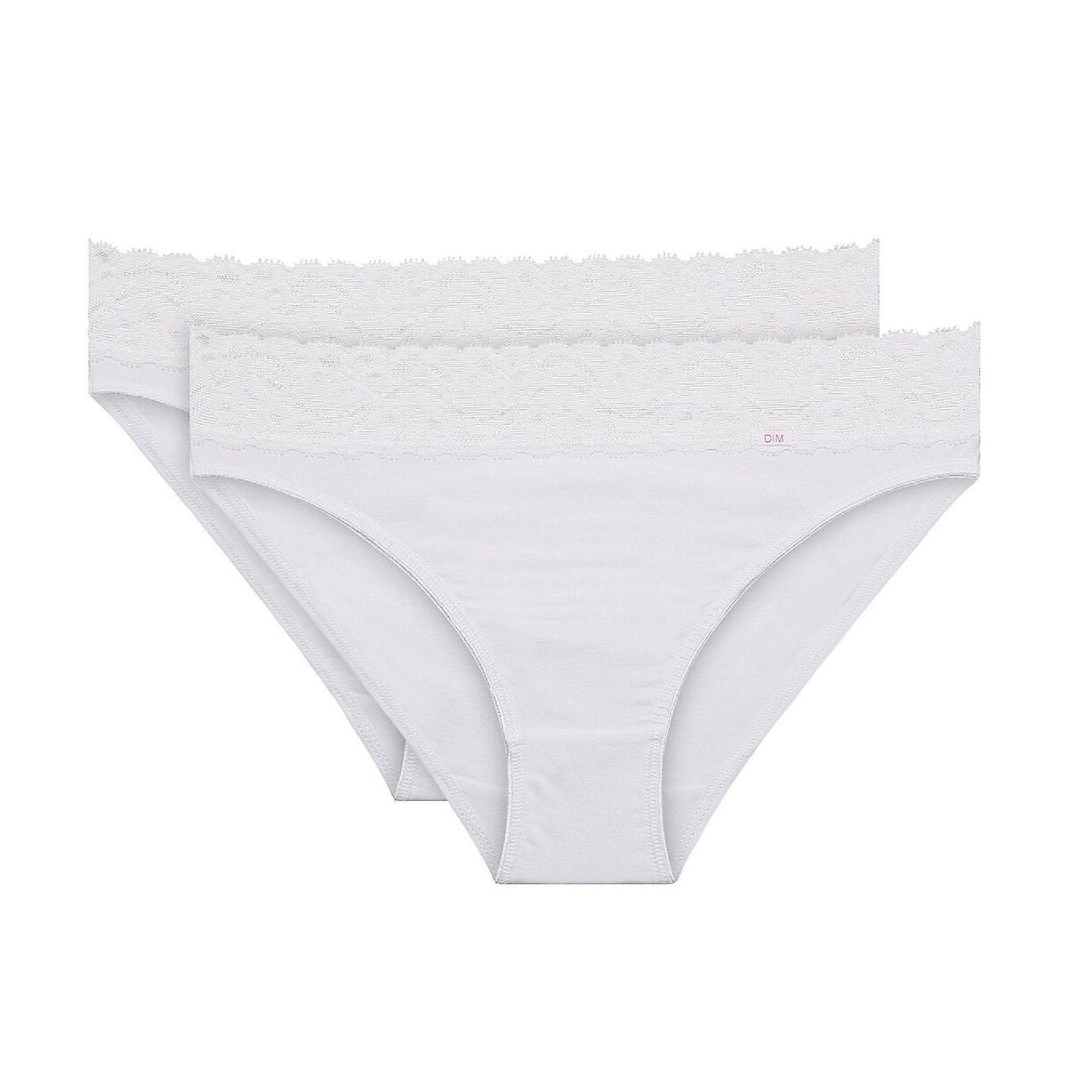Confezione da 2 culotte Coton Stretch Féminine bianco / bianco, DIM