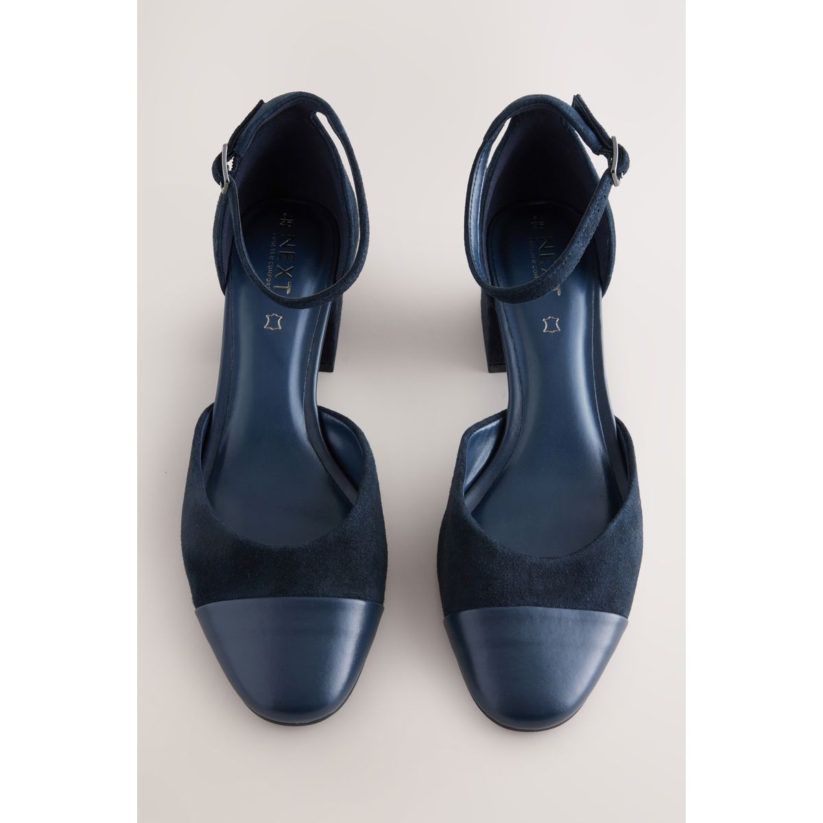 Chaussures en cuir à renfort bleu marine, NEXT