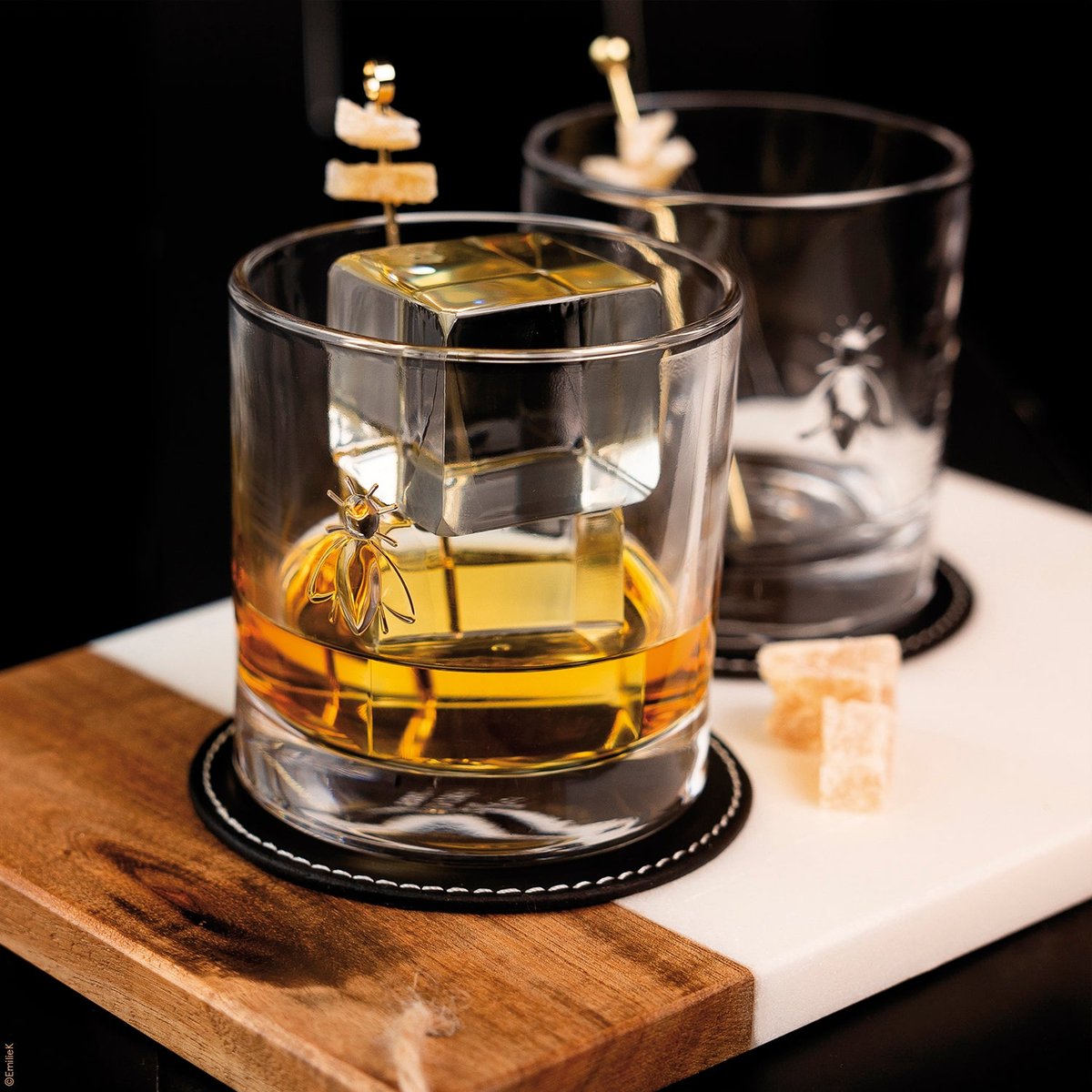 Lot de 4 verres à whisky, ABEILLE transparent, LA ROCHERE