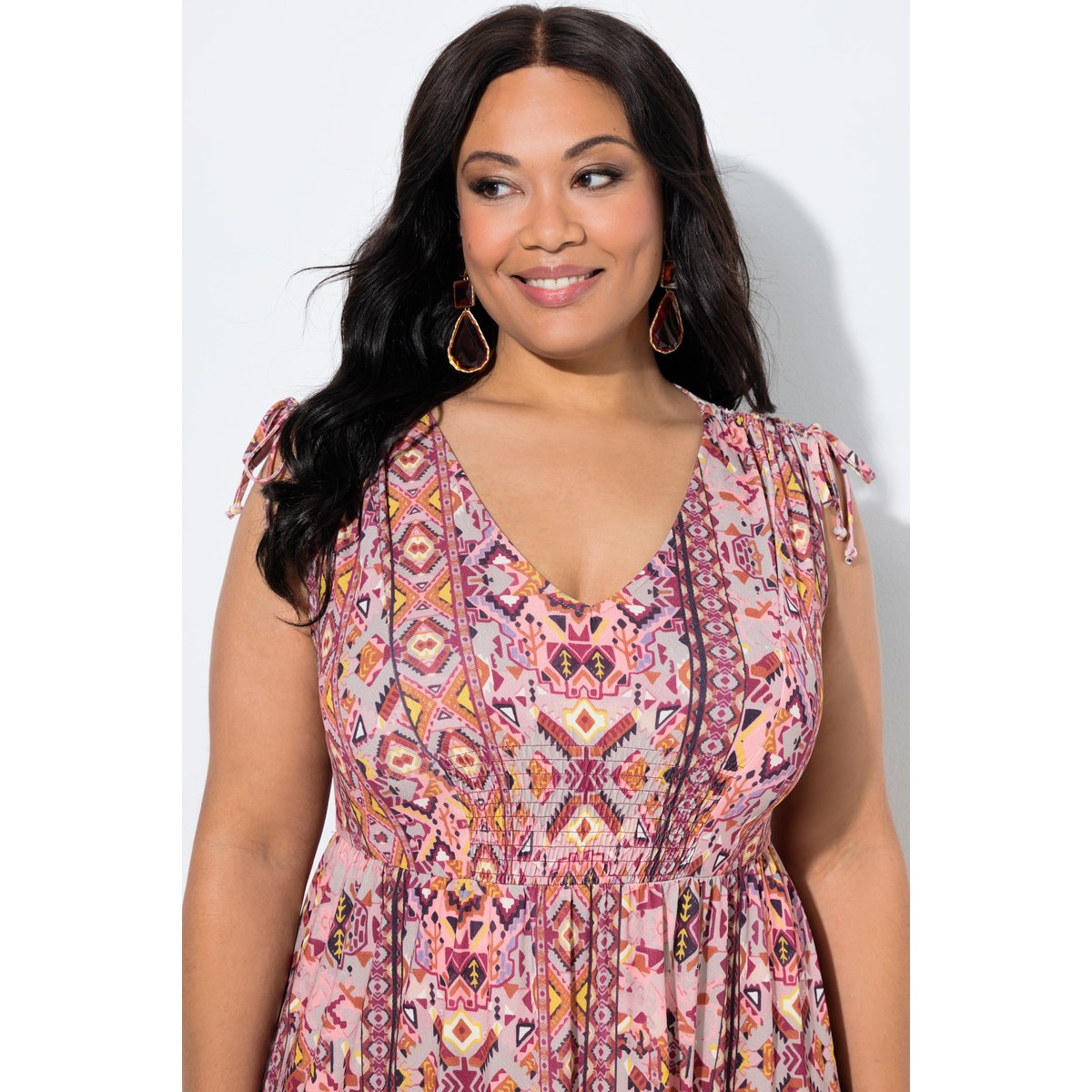 Robe maxi sans manches rose vif, ULLA POPKEN