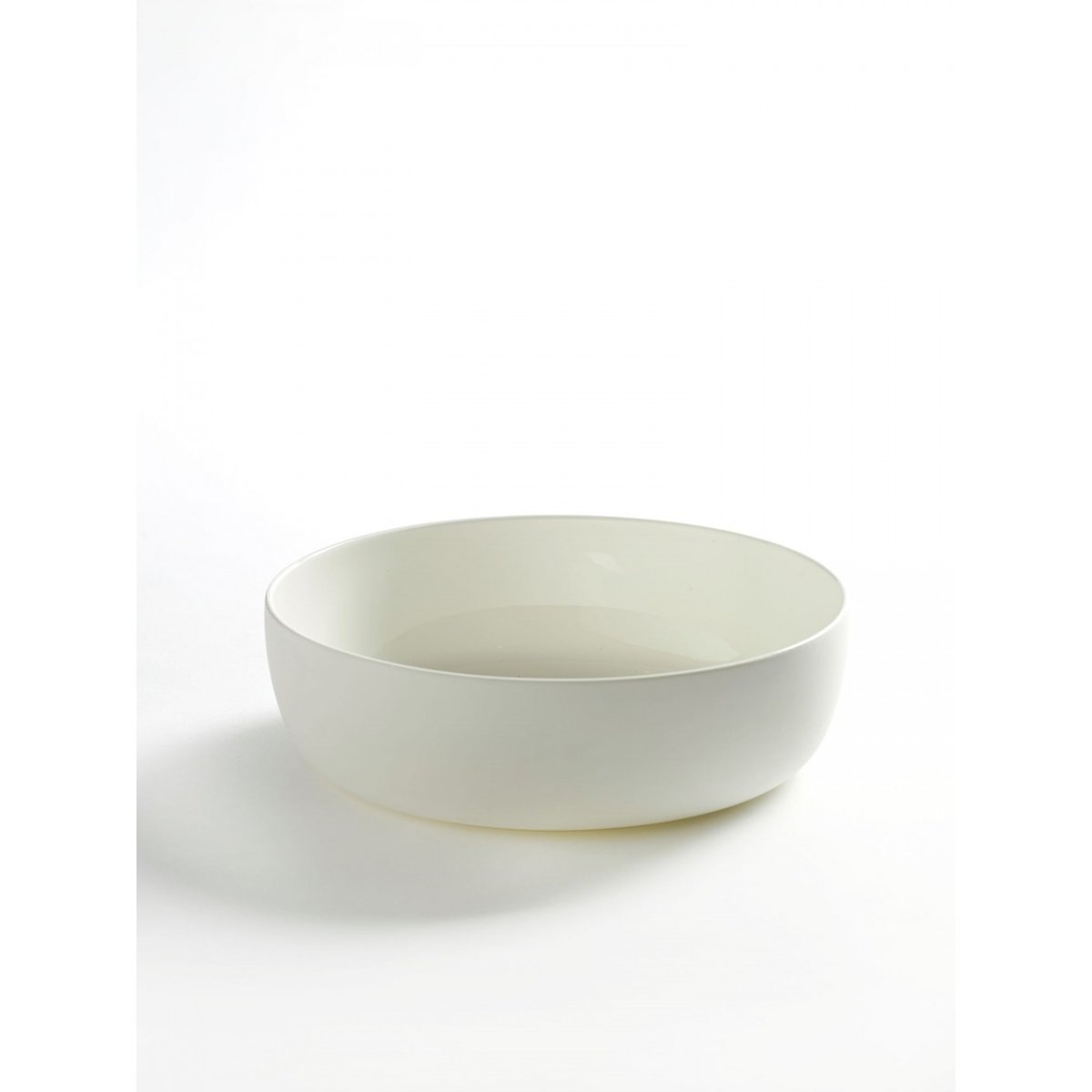Bol Saladier Bas Blanc L Diam 20 Base blanc mat à l'extérieur et blanc brillant à l'intérieur, SERAX