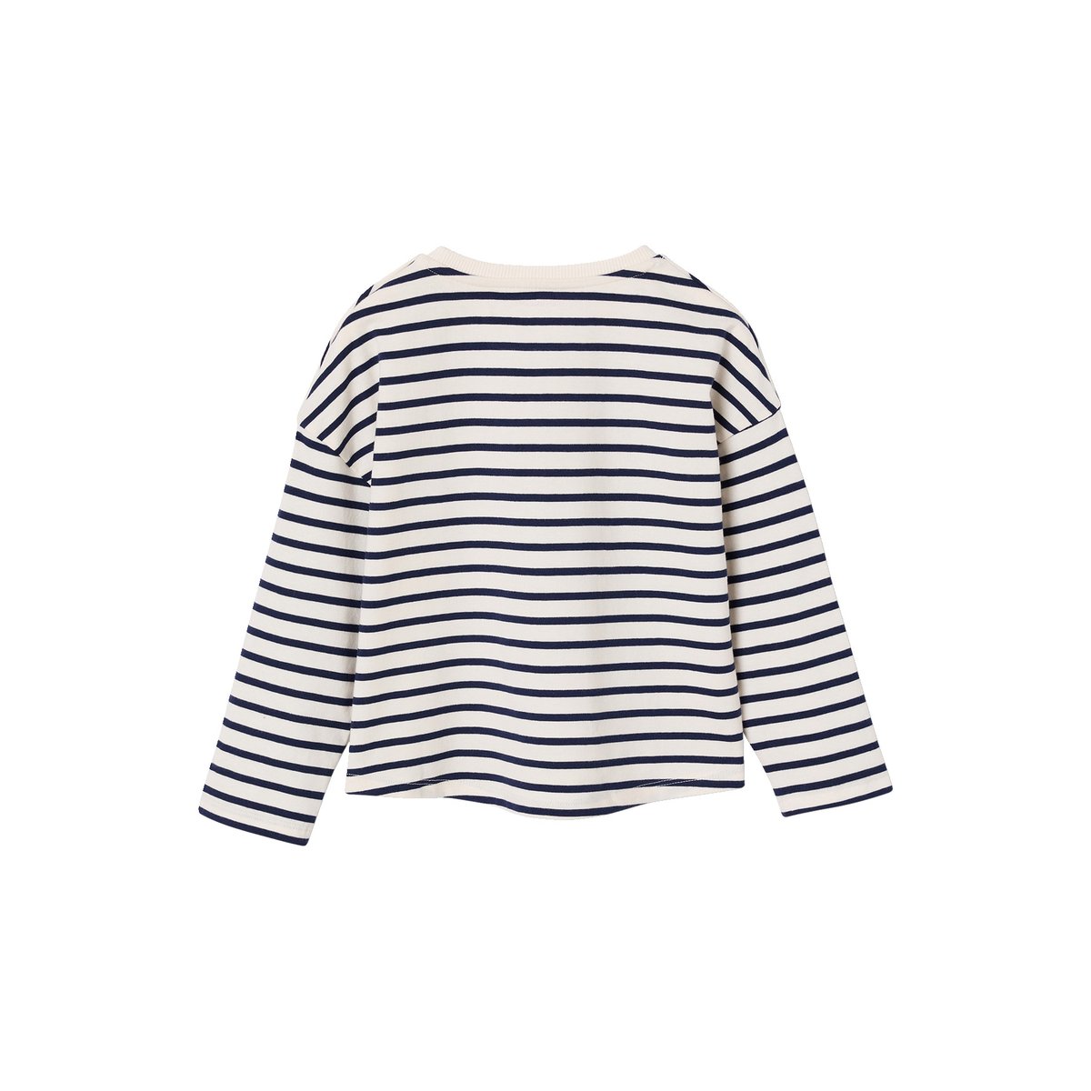 T-shirt marinière manches longues marine, VERTBAUDET