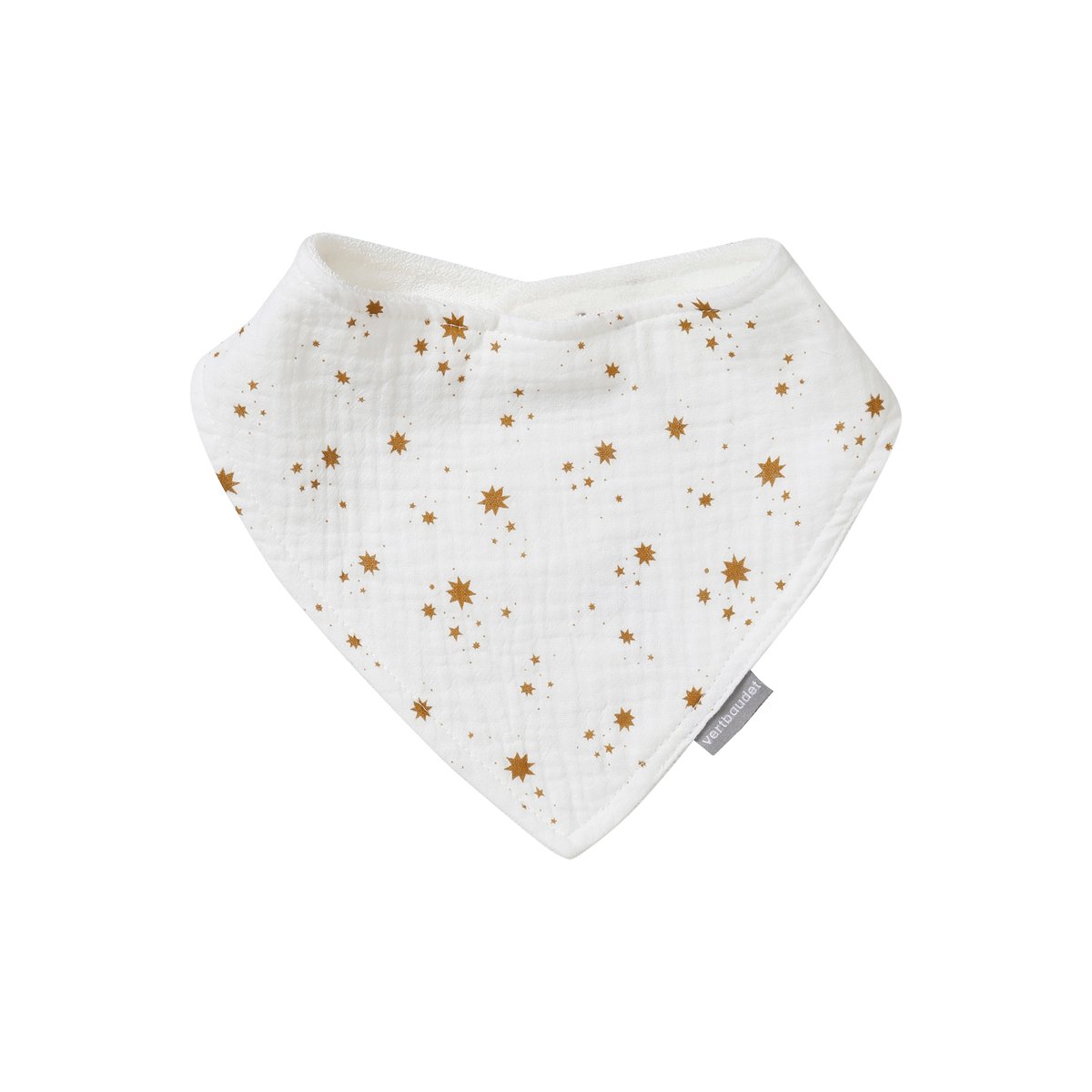 Lot de 3 bavoirs bandanas en éponge et gaze de coton caramel, VERTBAUDET