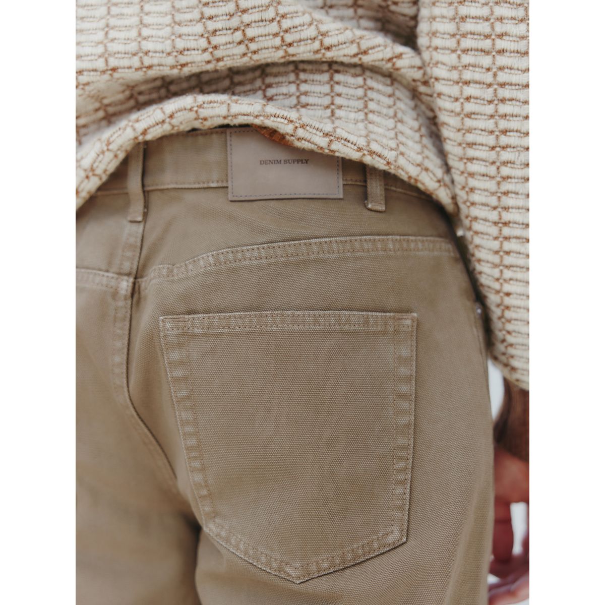 Jean en toile aspect denim marron fauve, NEXT