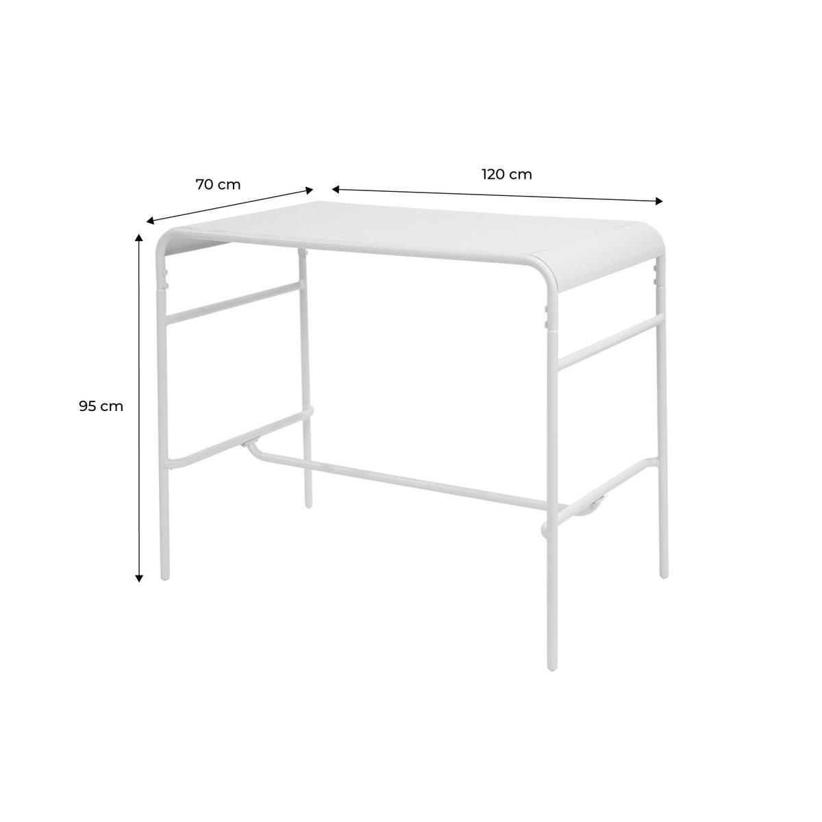 Table haute de jardin métal 4 places AMÉLIA beige, SWEEEK