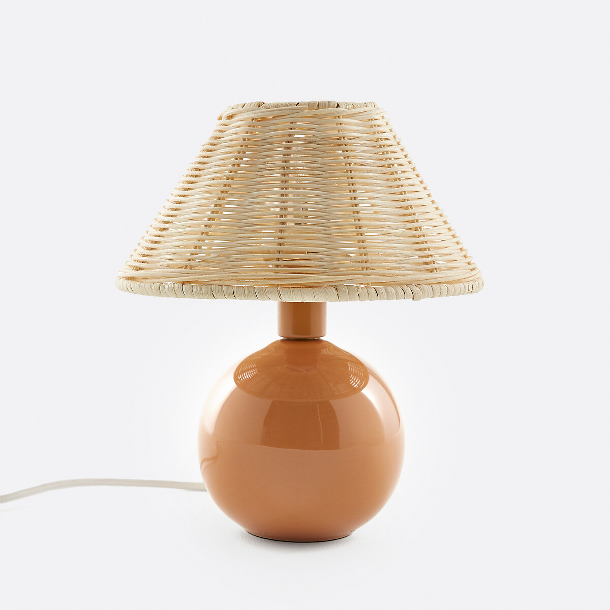 Lámpara de mesa de cerámica y ratán, Alios caramelo/natural, LA REDOUTE INTERIEURS