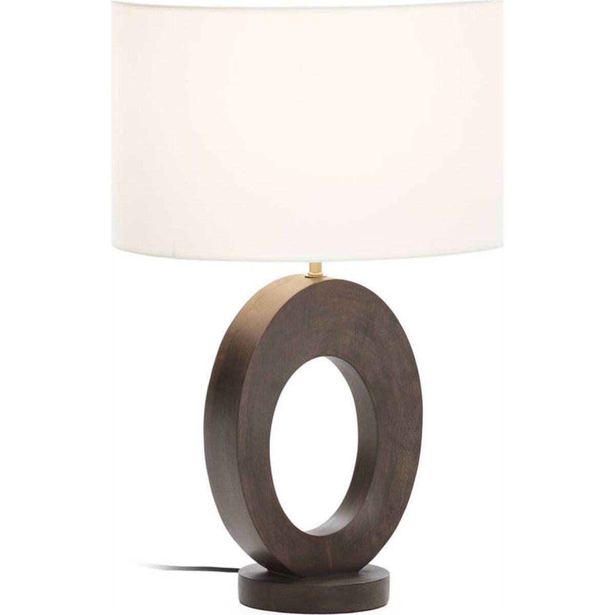 Lampe de table en bois au design ajouré marron foncé et blanc, RECOLLECTION