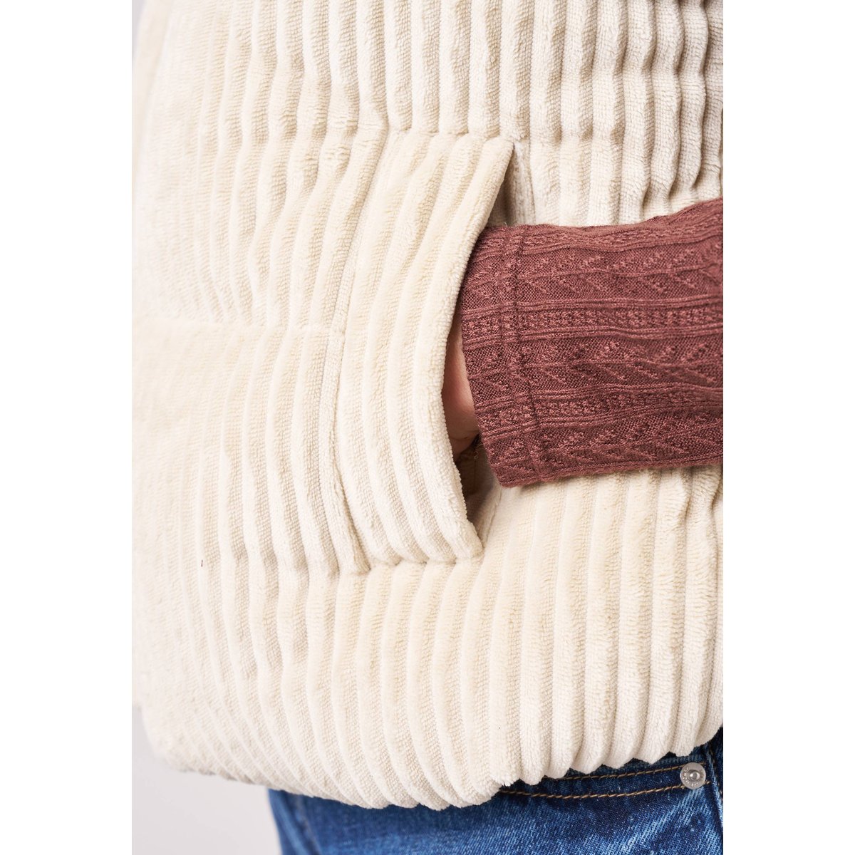 Blouson sans manches femme NOLINE cream, DEELUXE