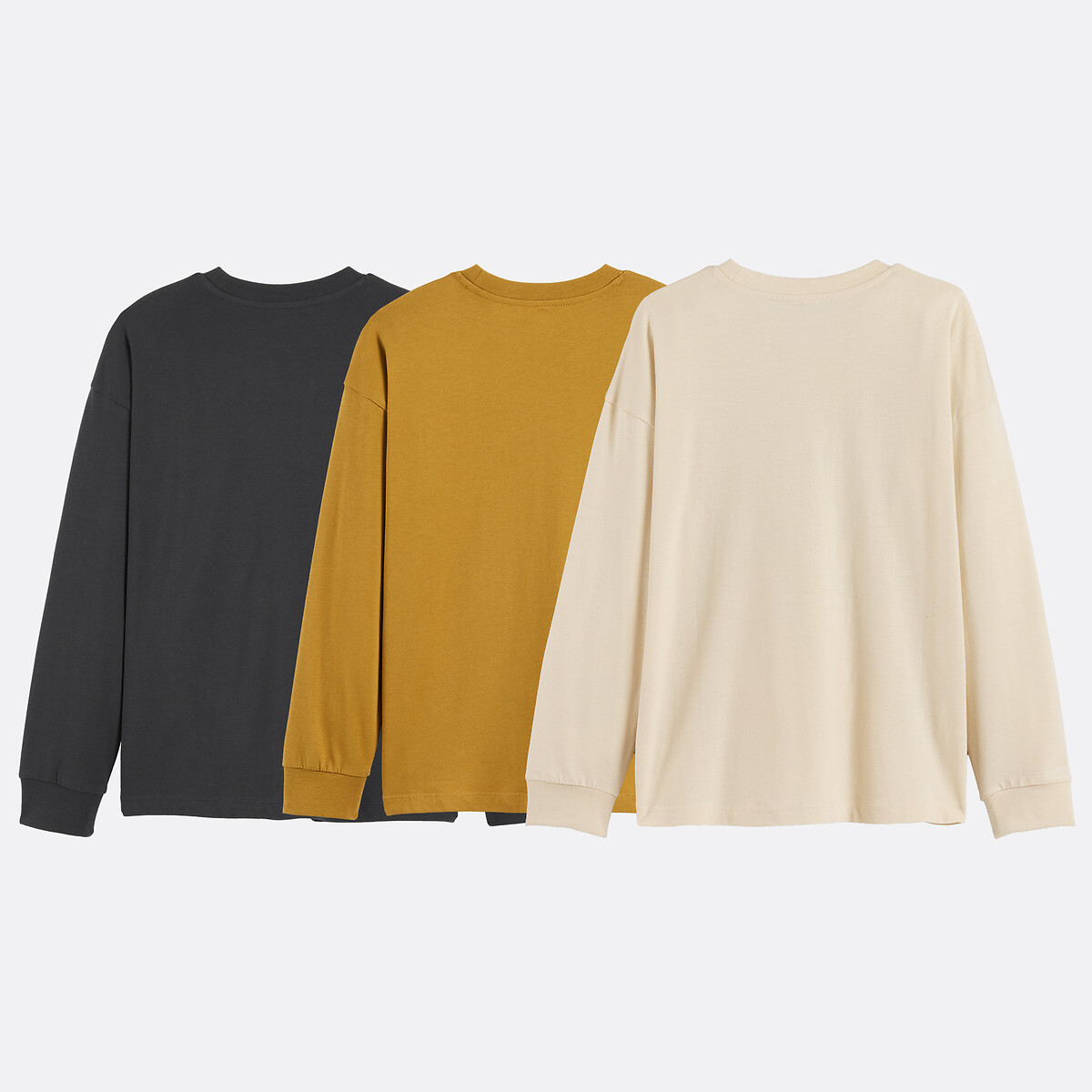 Lot de 3 T-shirts manches longues imprimés multicolore, LA REDOUTE COLLECTIONS