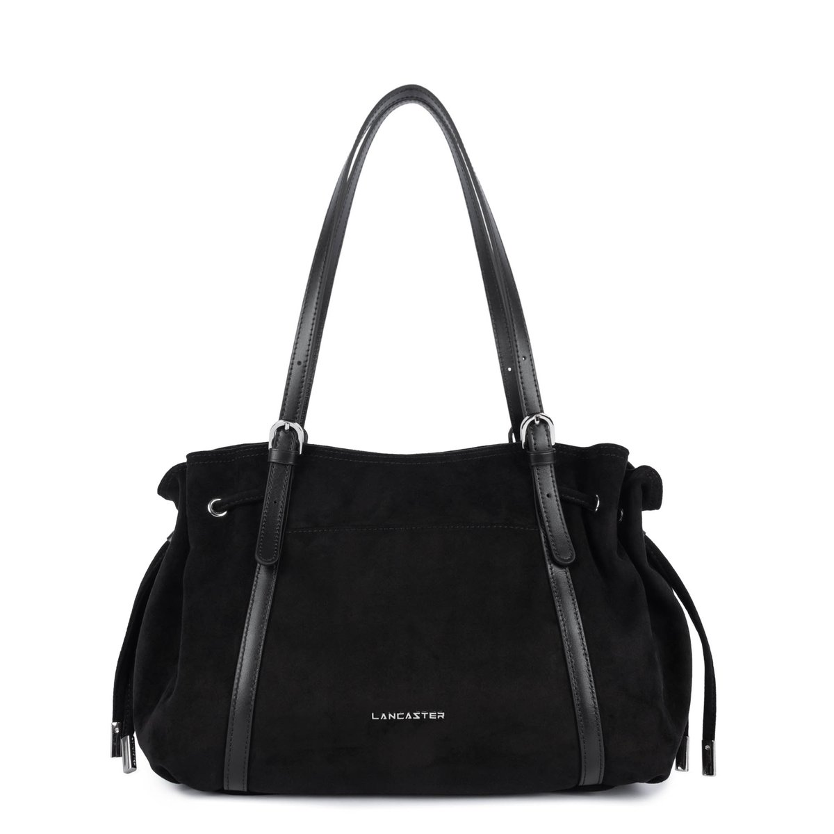 Grand sac cabas épaule VELVET EMMA noir, LANCASTER