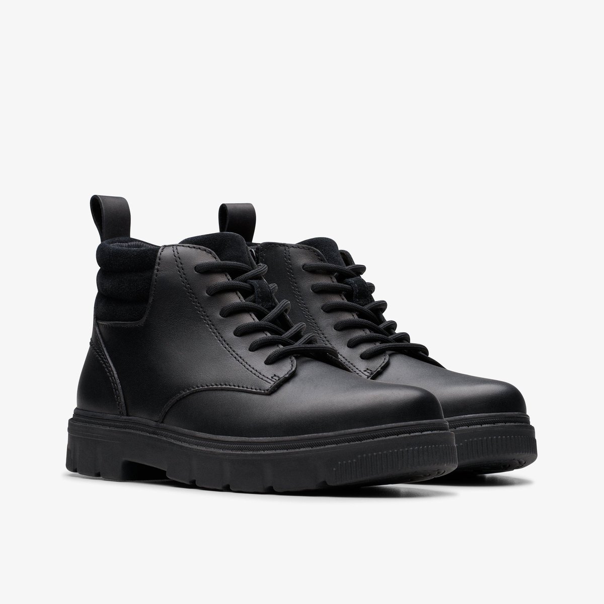 Boots Cuir Coupe Large LORCAM TRAIL Y noir, CLARKS