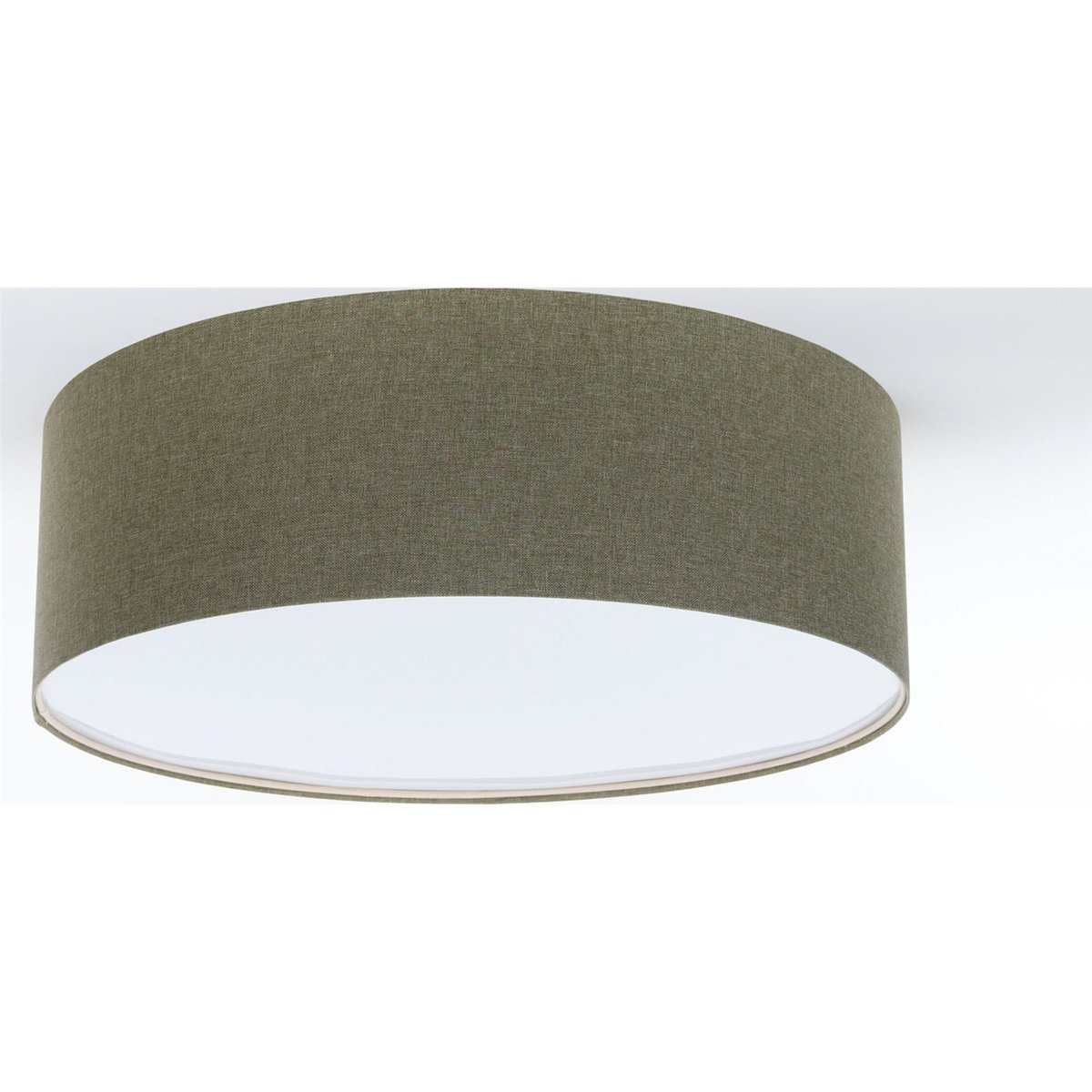 Plafonnier rond en tissu effet structuré Boho Elegant vert tissu effet structuré, BPS KONCEPT
