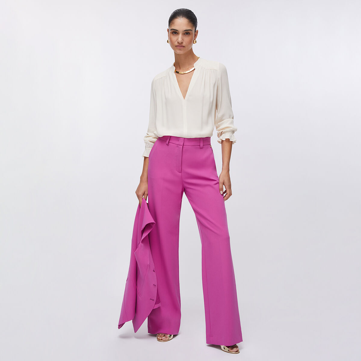 Blouse en georgette vanille, LIU JO