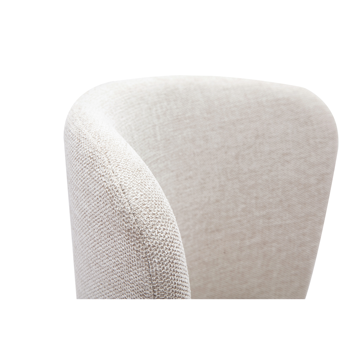 Chaises en tissu effet velours texturé beige et métal noir (lot de 2) LISOR beige, MILIBOO