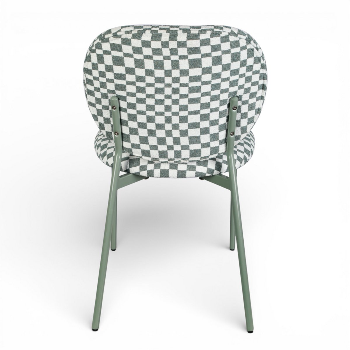 Chaise repas tissu et blanc vert amande, ZAGO