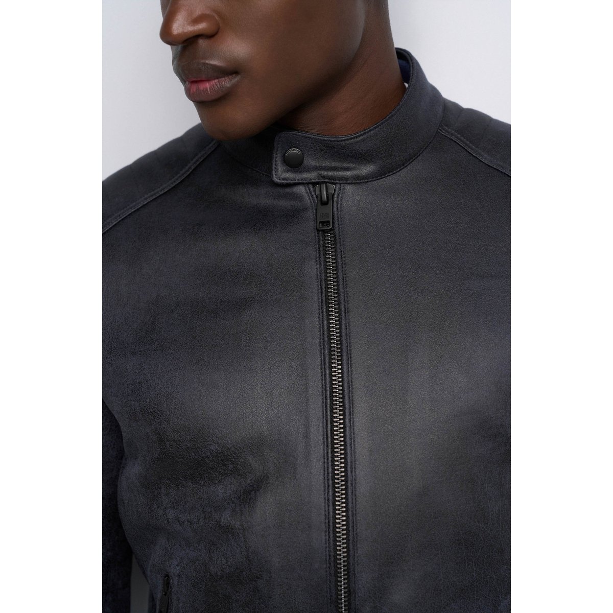 BLOUSON BIKER EFFET CUIR marron, SALSA JEANS