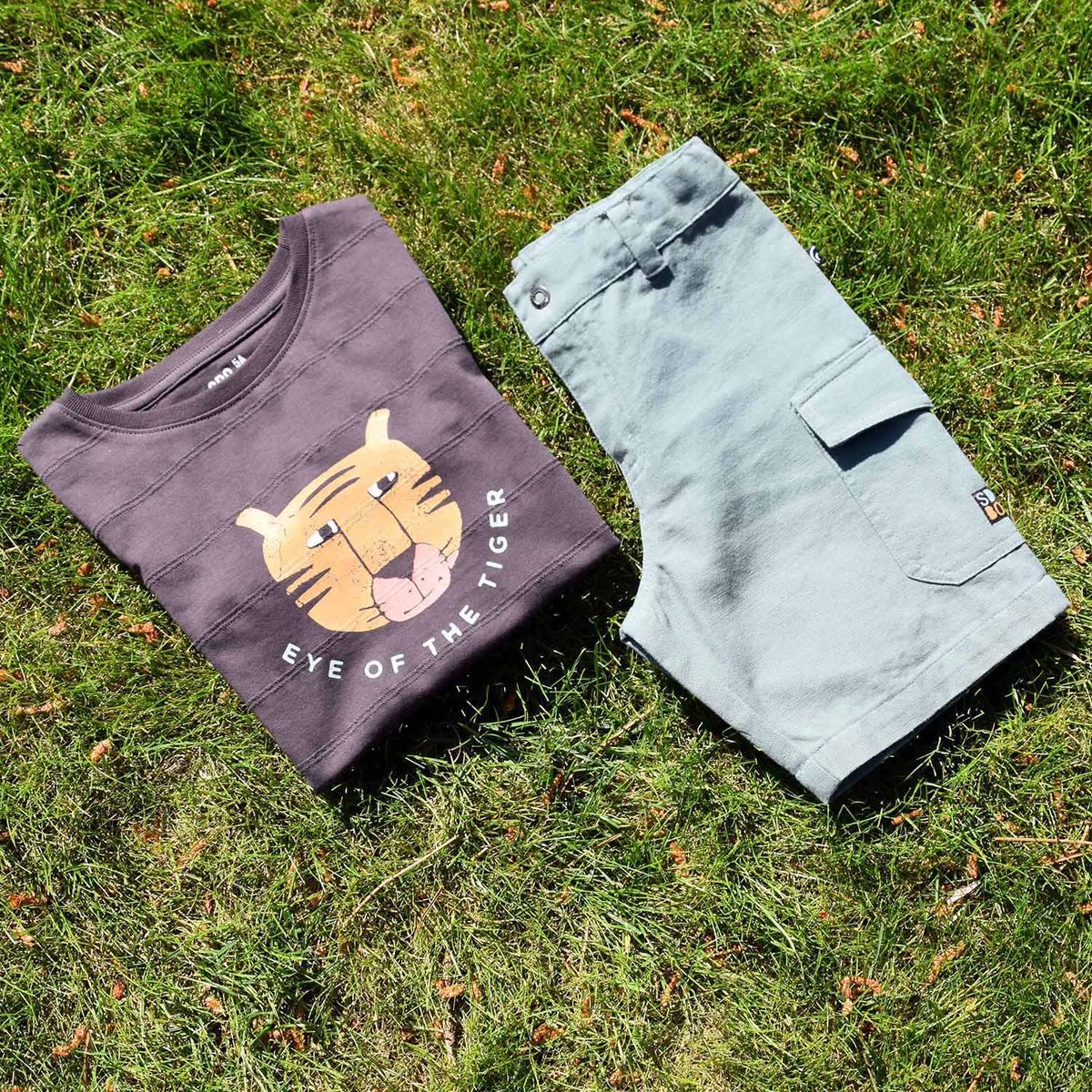 Tshirt maille fantaisie manches courtes ray gris, SUCRE D'ORGE