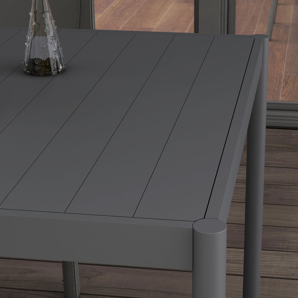 Table de jardin Aluminium Gris gris, OUTSUNNY