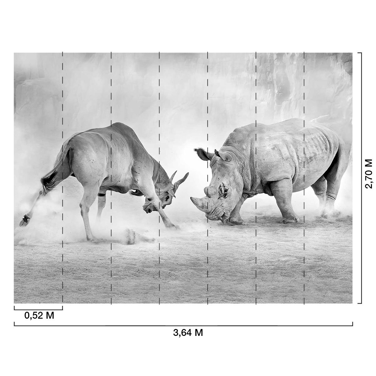 Papier peint combat animaux sauvages intissé, HEXOA