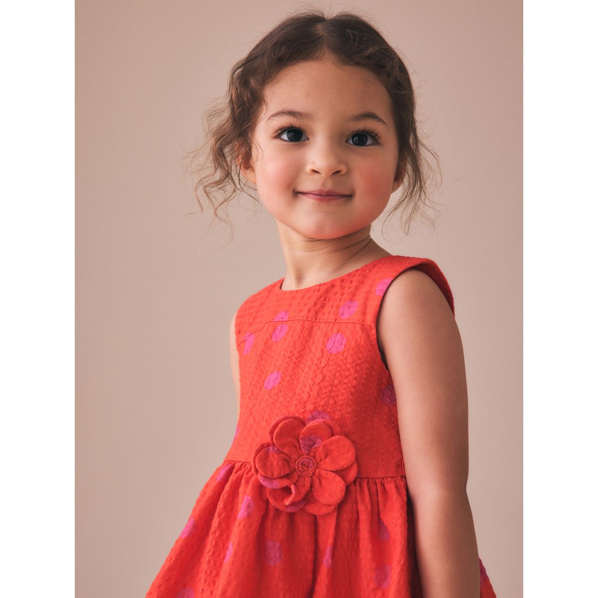 Robe de cérémonie avec fleur appliquée taches orange et rose, NEXT