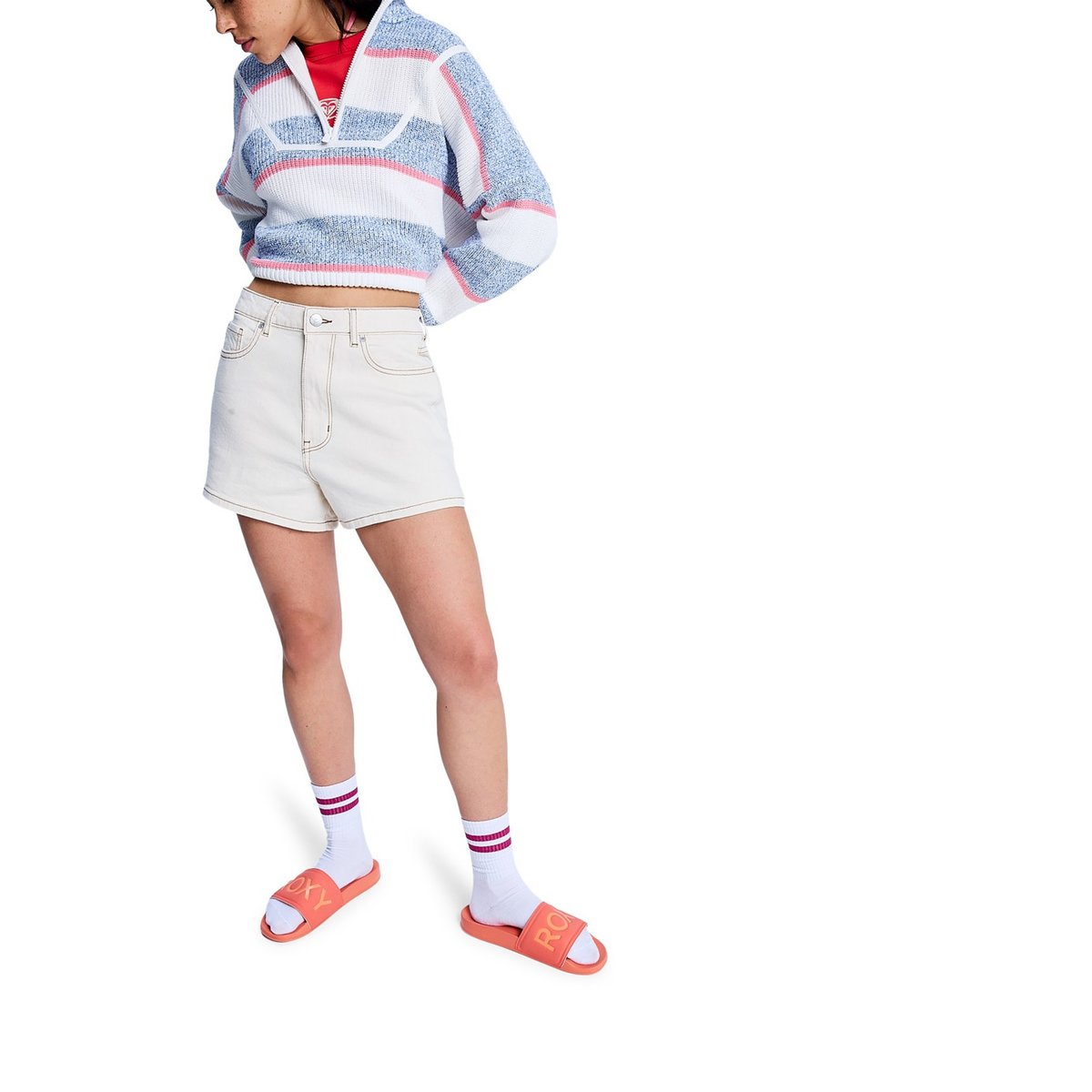 Short en jean OFFSHORE MID SANDBAR. beige sandbar, ROXY