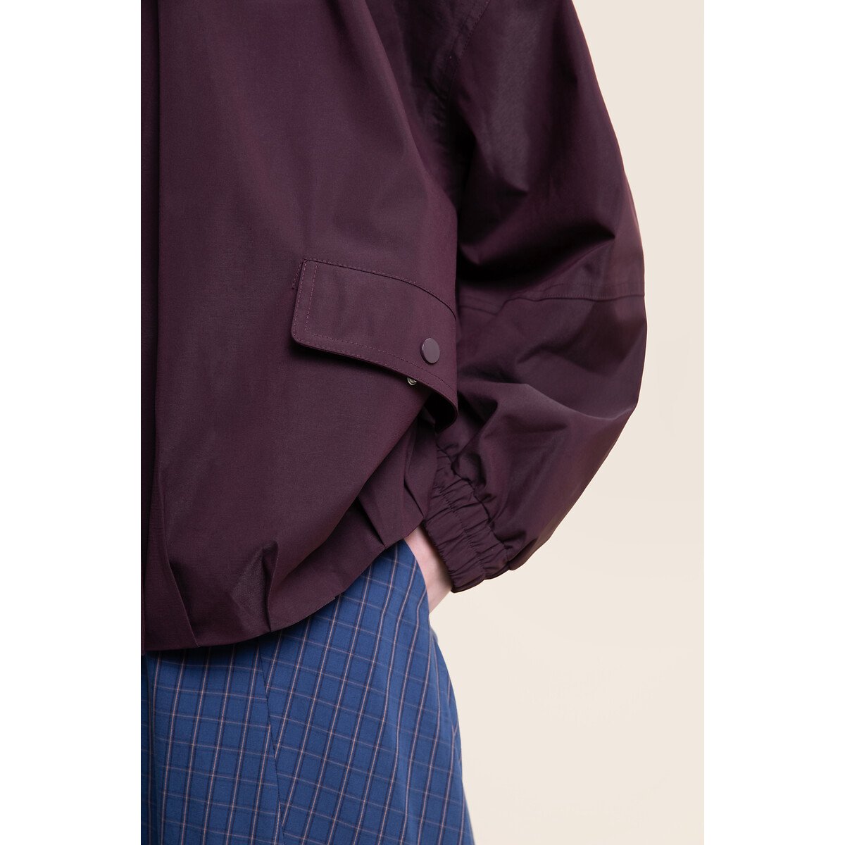 Veste imperméable à capuche amovible, GARANCE cassis, FLOTTE
