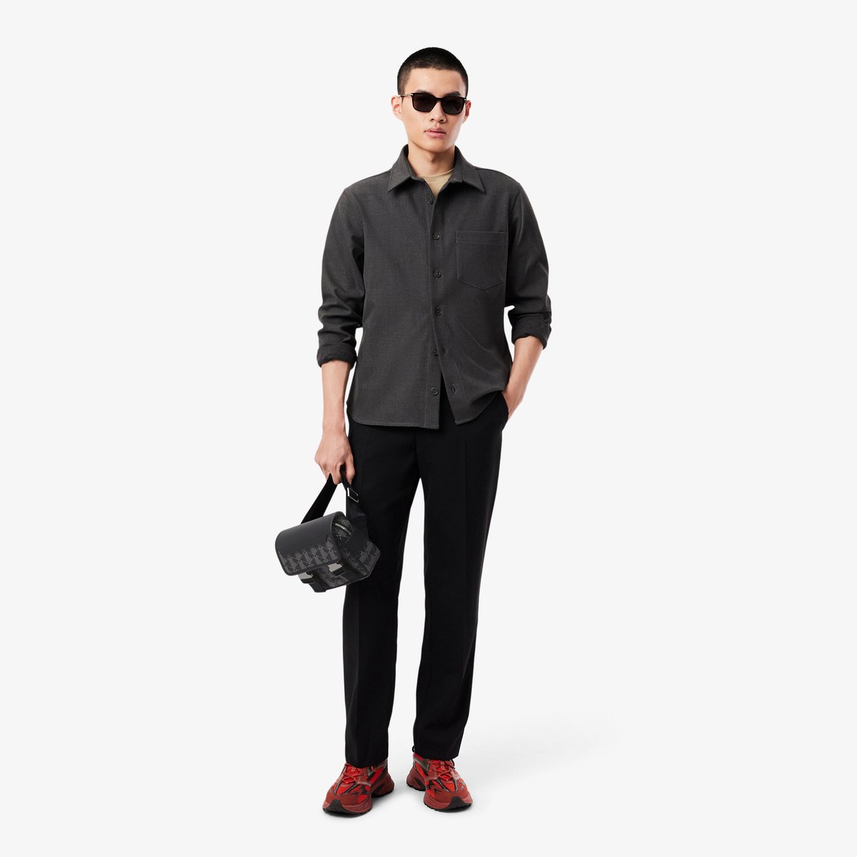 Sacoche à rabat clipsé The Blend noir-h45, LACOSTE