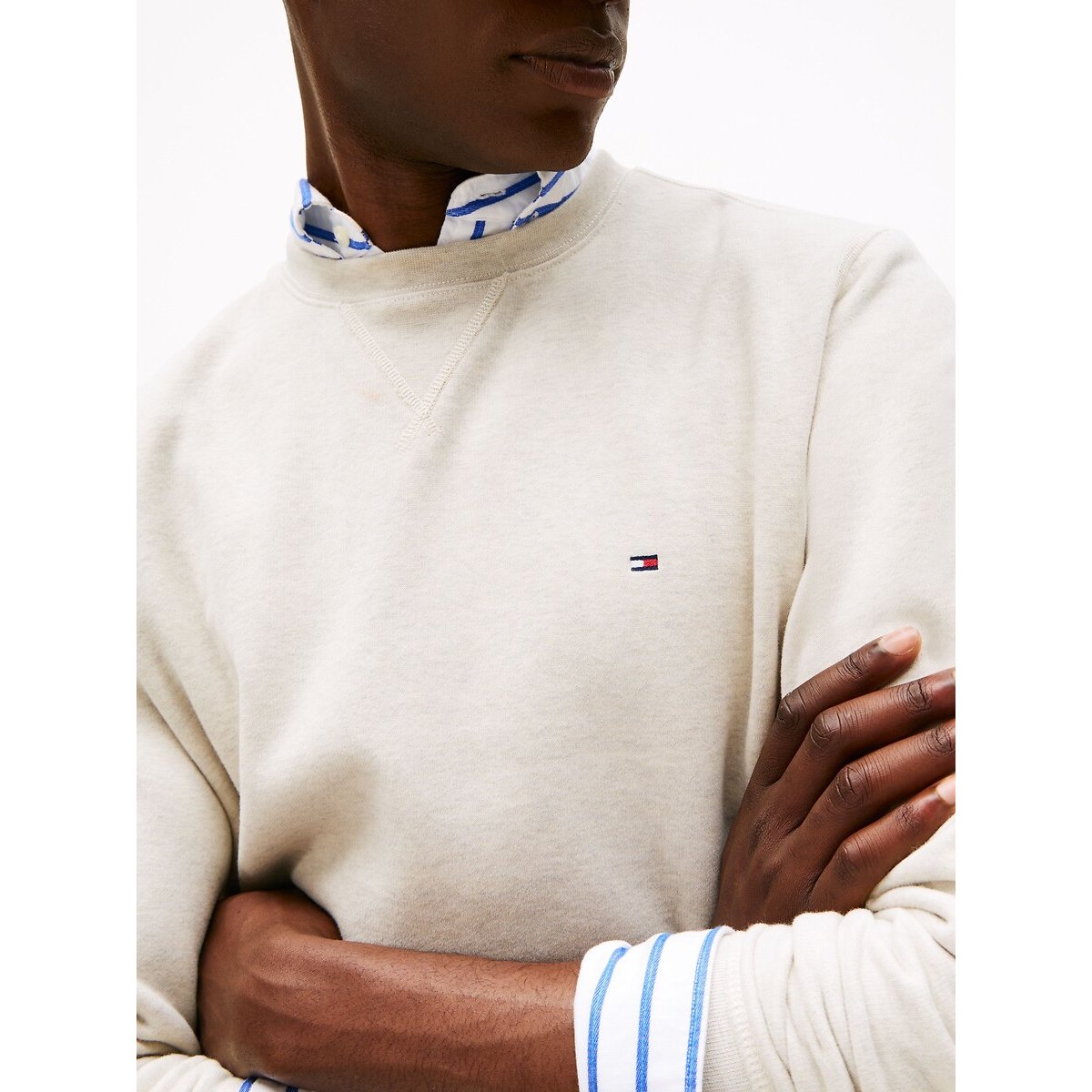 Sweater met ronde hals Essentials lichtbeige, TOMMY HILFIGER