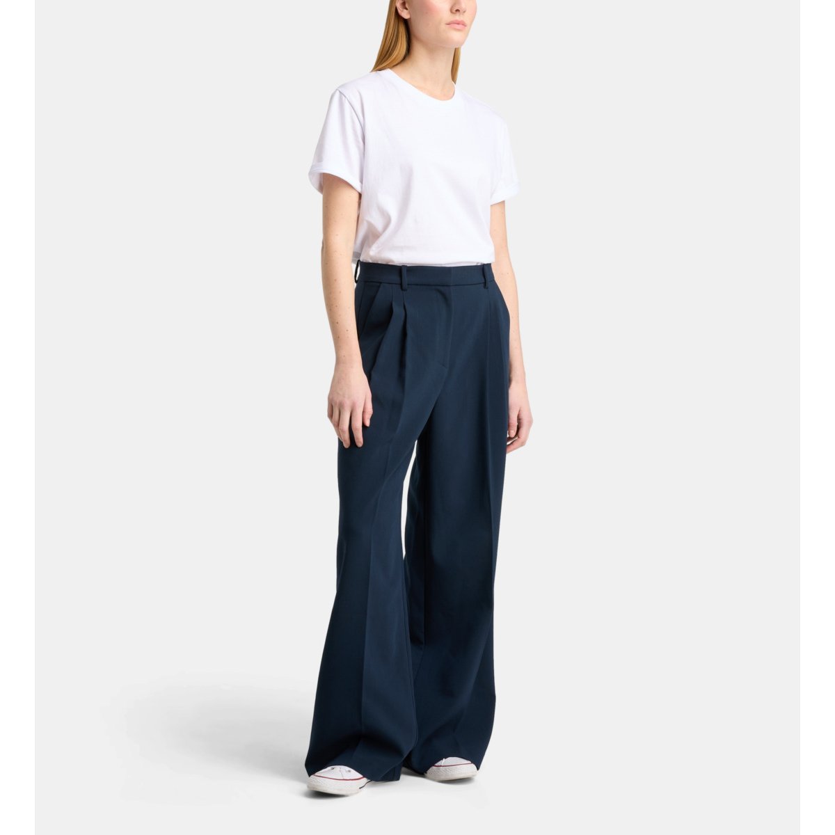 Pantalon large tristan à pinces bleu marine, GALERIES LAFAYETTE