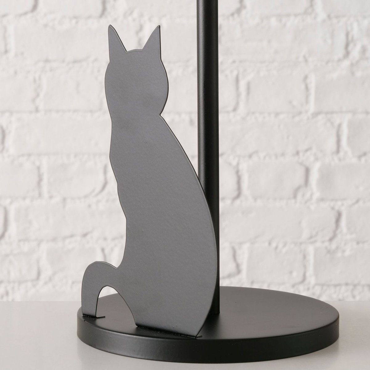 Porte papier WC réserve métal noir chat 15x15x31cm noir, WADIGA