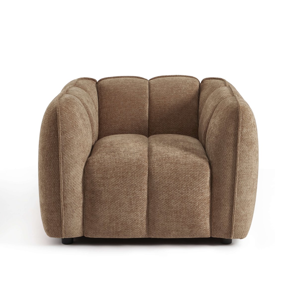 Fauteuil 1 place en tissu MATILDA marron, SORELH