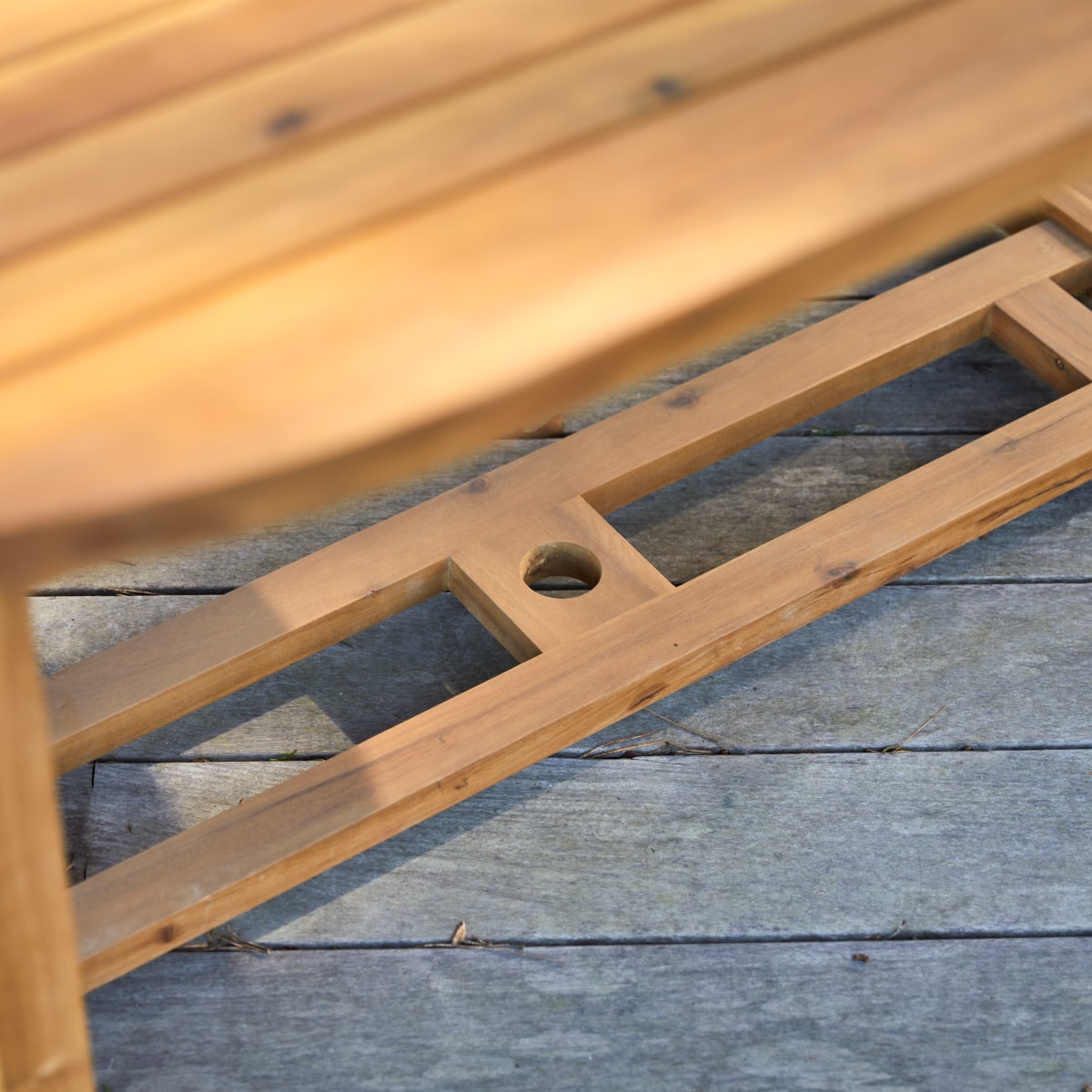 Table de jardin en Acacia massif, CAPRI naturel, TIKAMOON