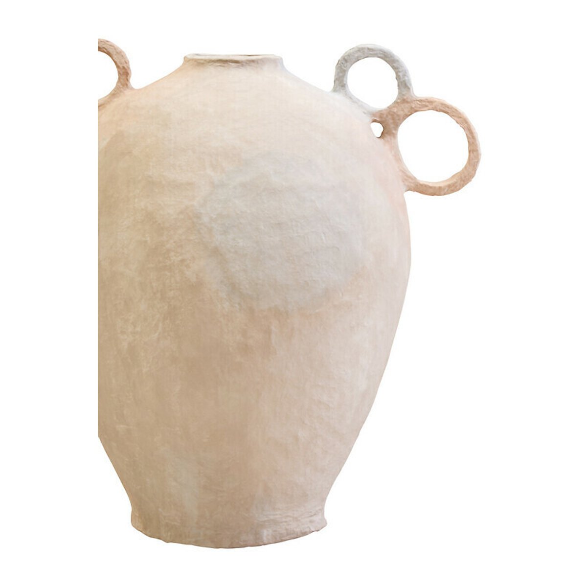 Large Cotton Mache Vase With Decorative Handles natural, ÉDITÉ